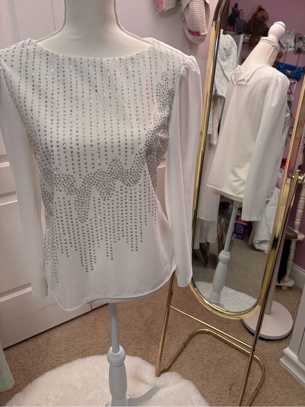vintage Boston Maid  shirt with Rhinestone Accents